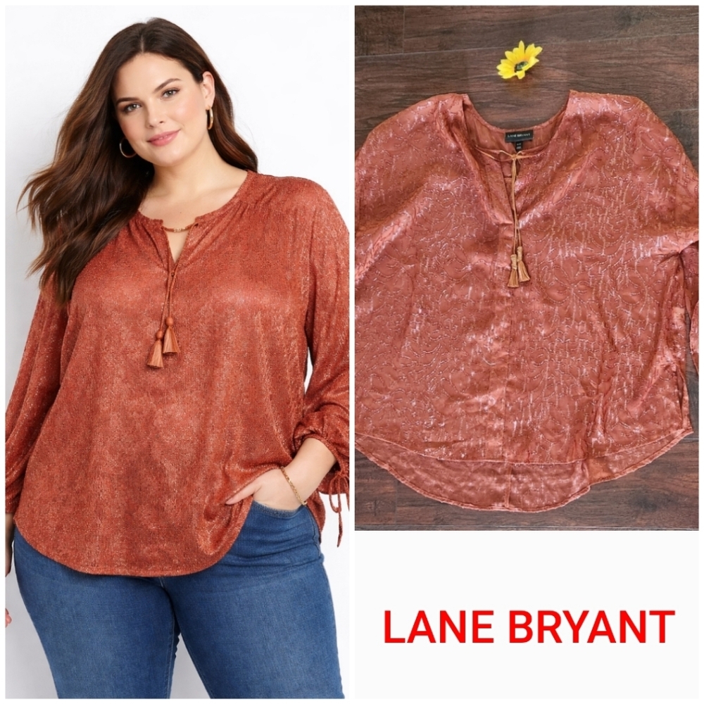 LANE BRYANT METALLIC SHIR TOP /BLOUSE 🕸✨️